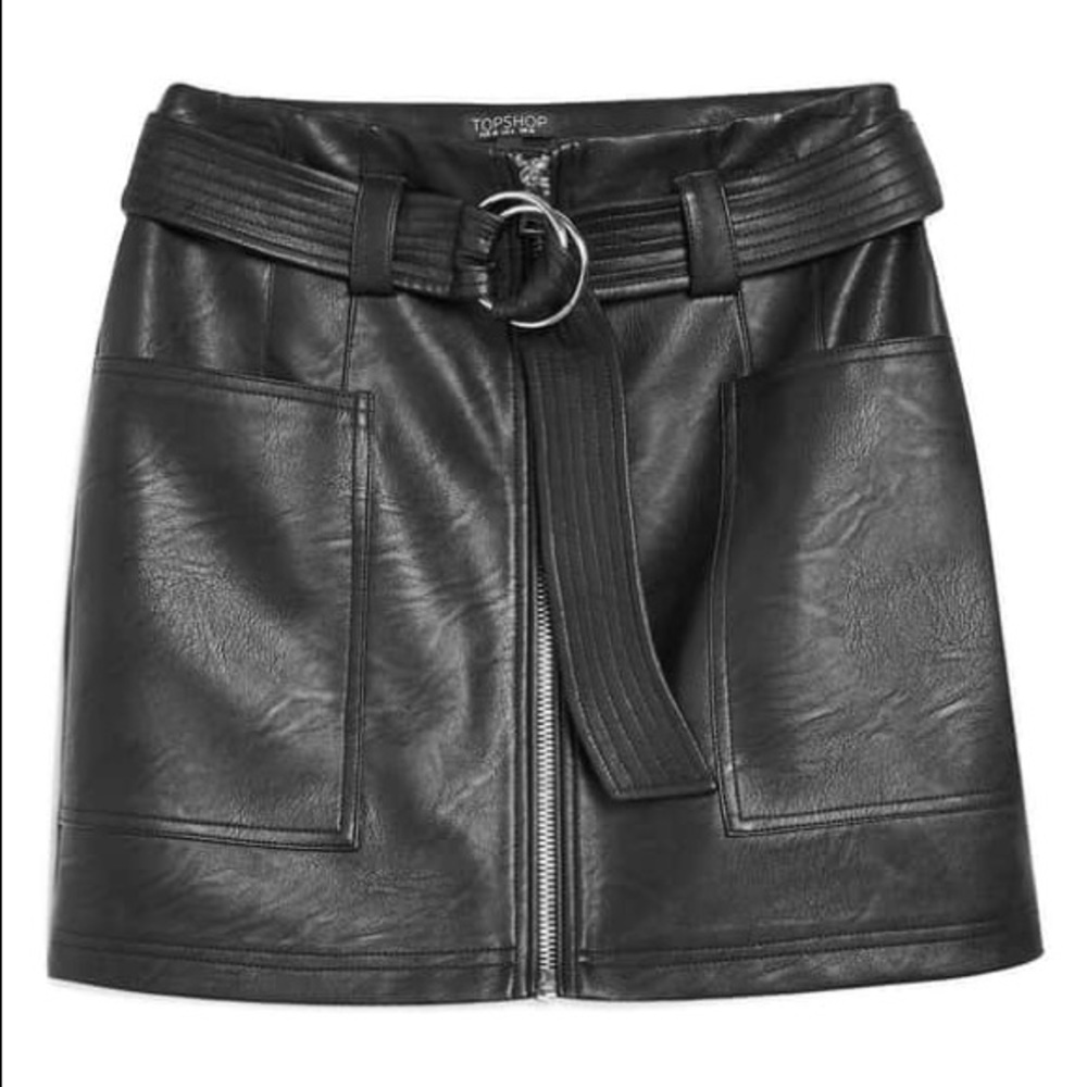 Topshop Faux Leather Skirt